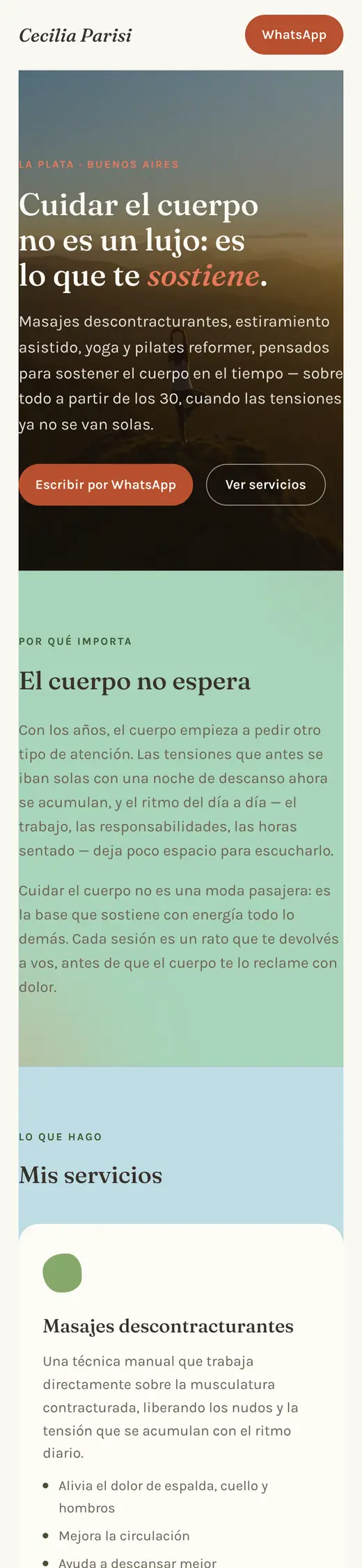 Captura de la web de Cuerpo Presente en el móvil